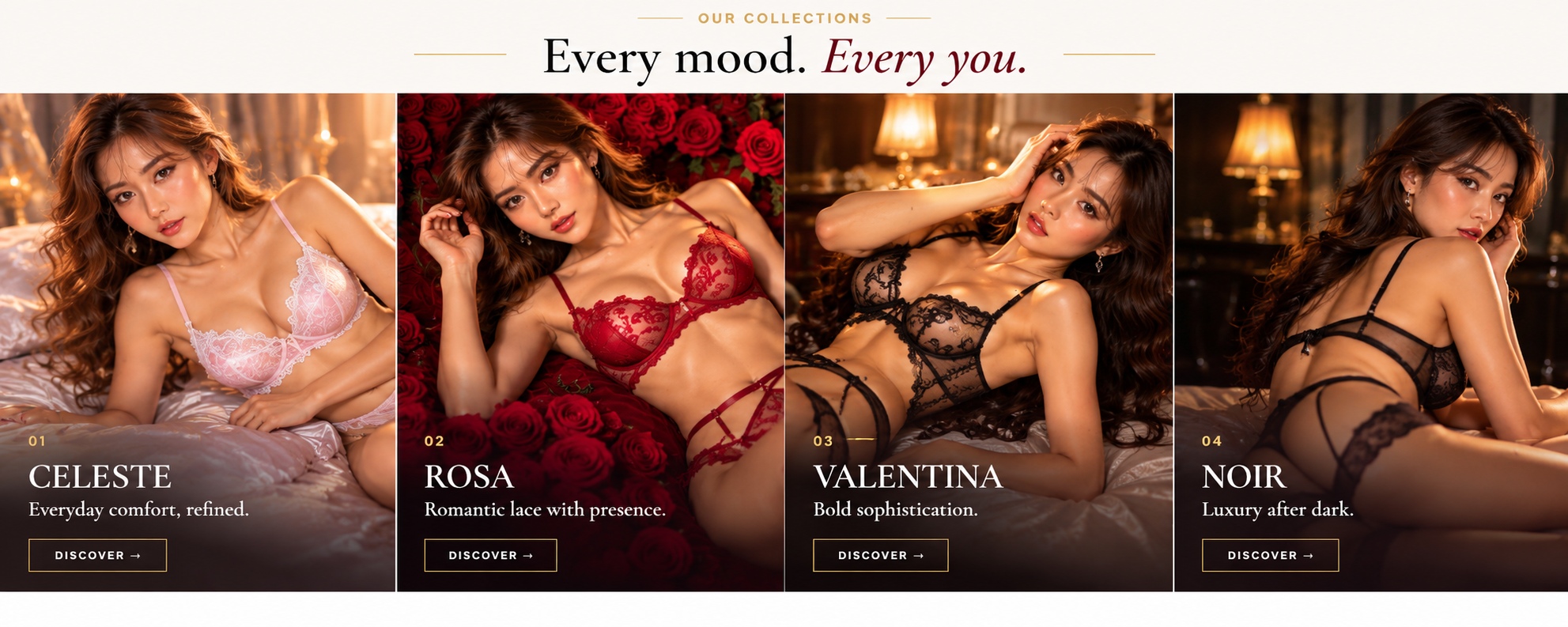 SAVYELLE collections — Celeste, Rosa, Valentina and Noir